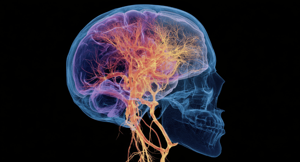 Diagram of the human brain.